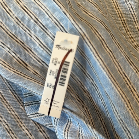 Madewell Light Blue Striped Button-Front Midi Dress - Picture 11 of 11